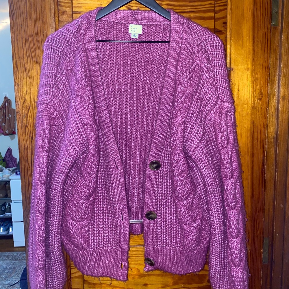 Large Magenta Cardigan